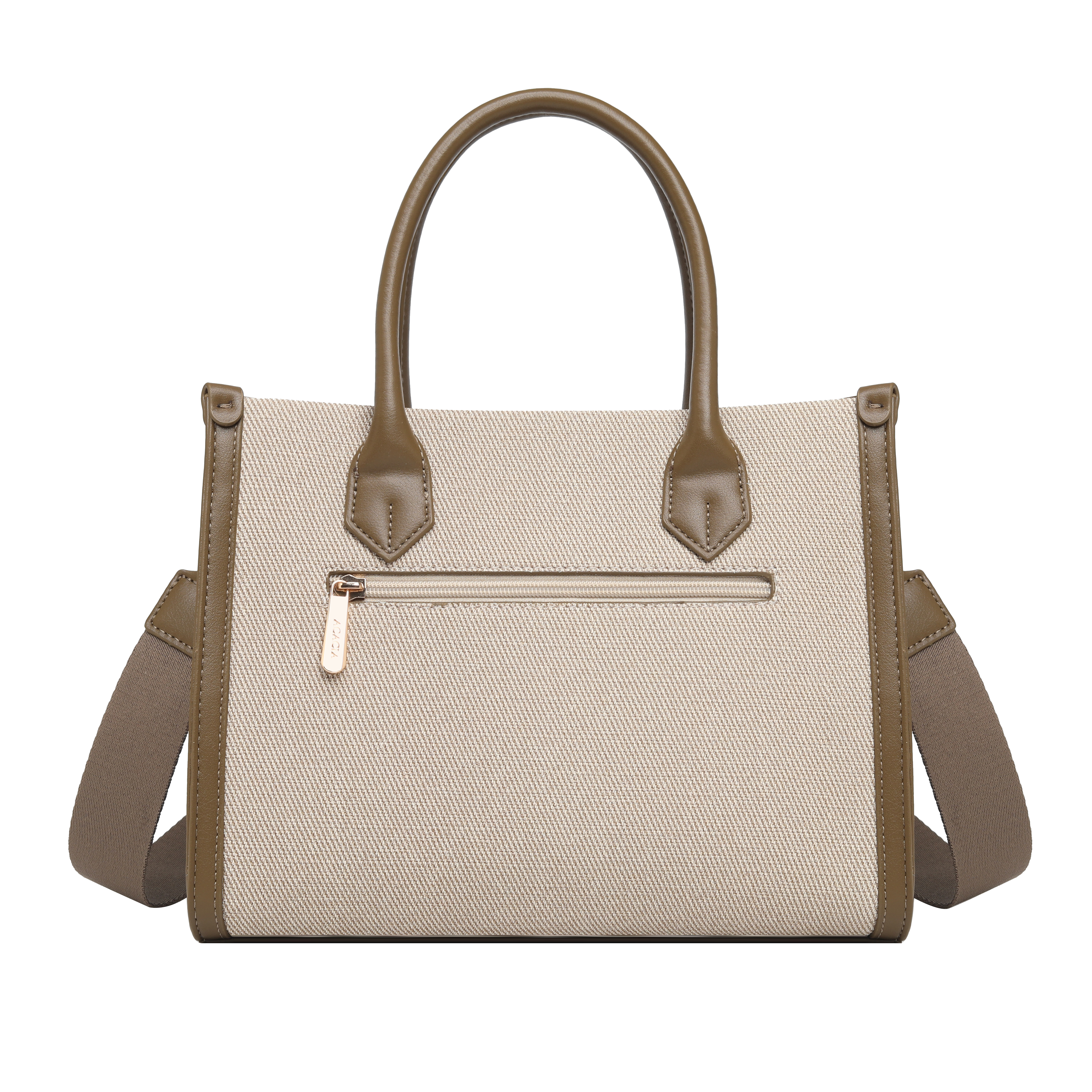 Emma Dark Beige Small Canva Tote