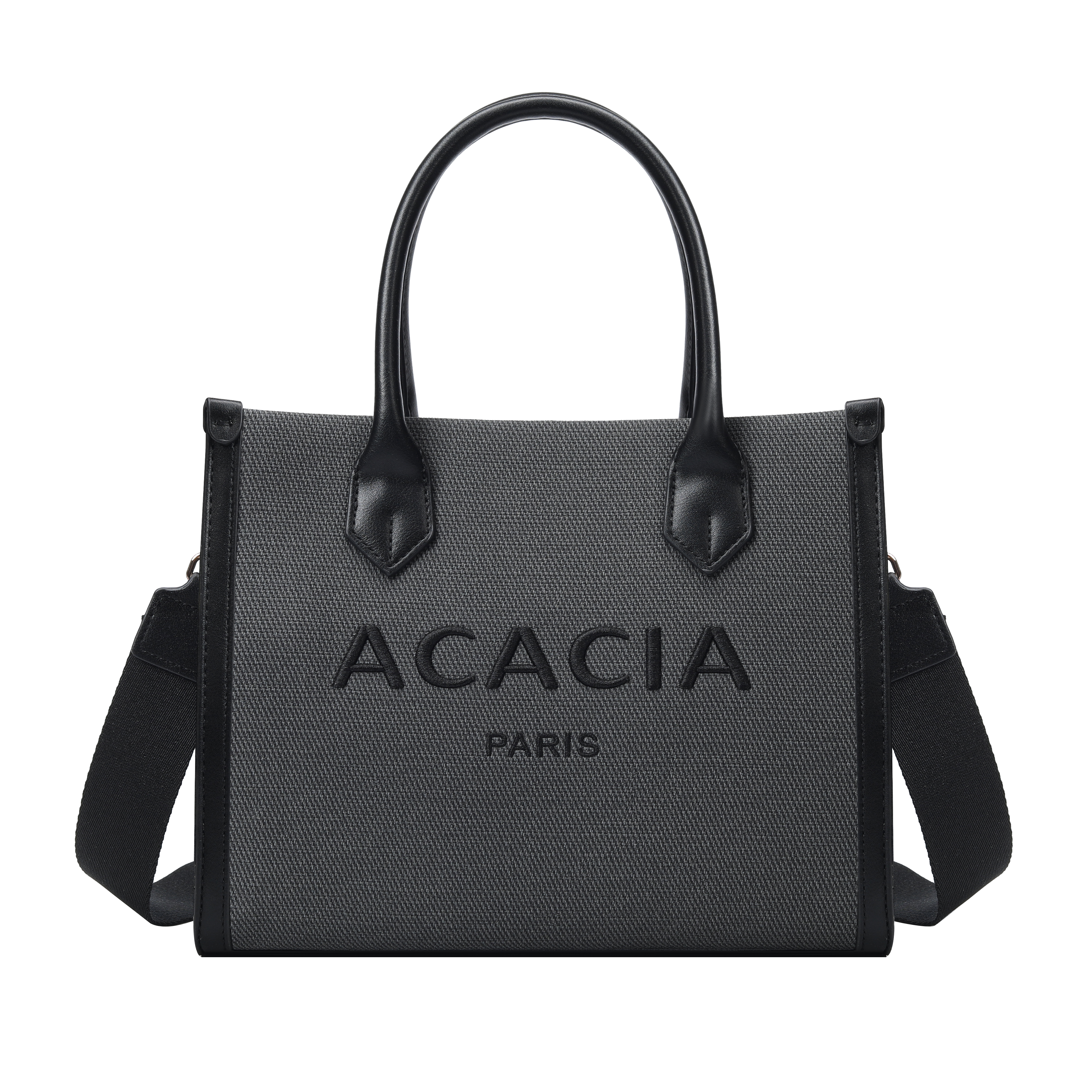Emma Black Small Canva Tote