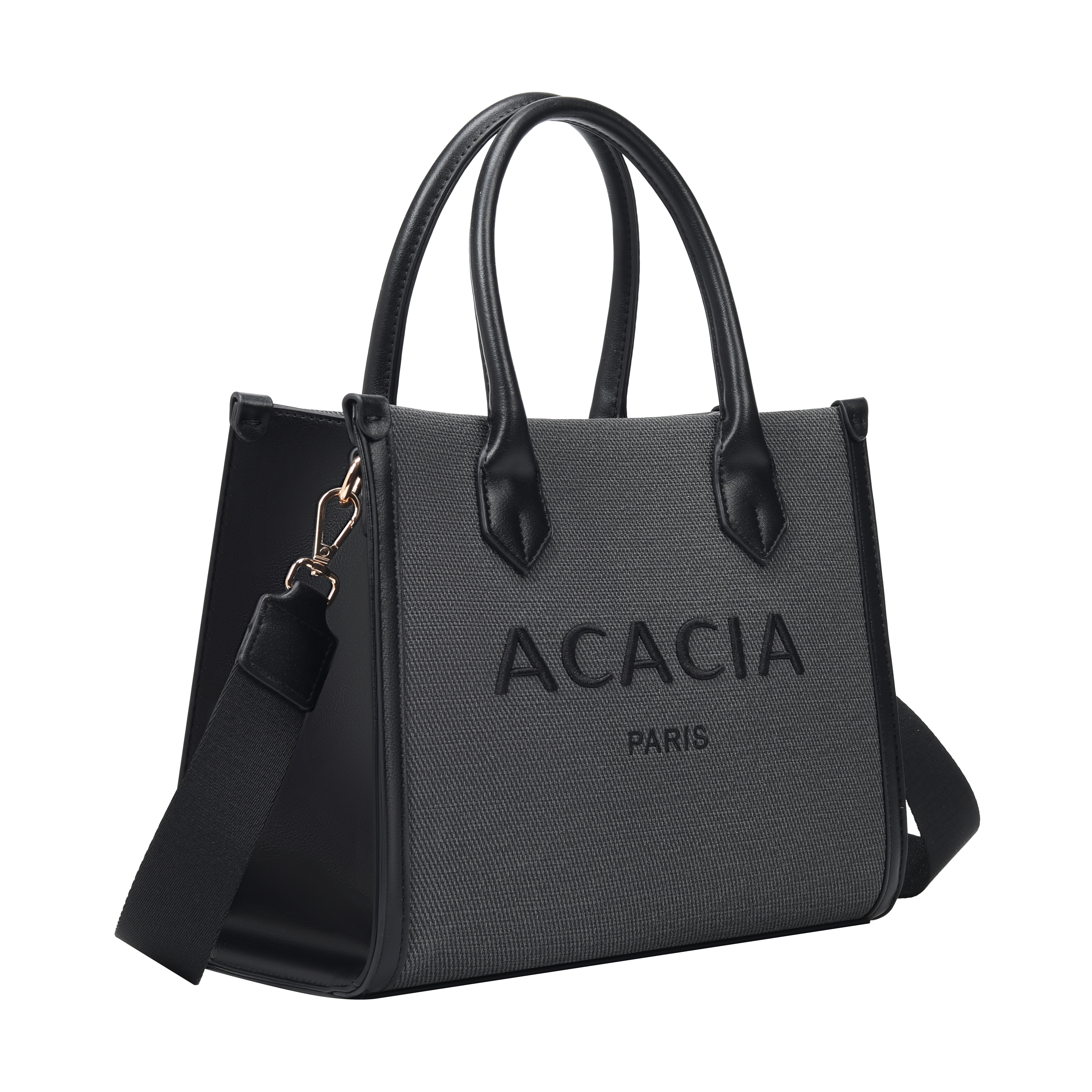 Emma Black Small Canva Tote