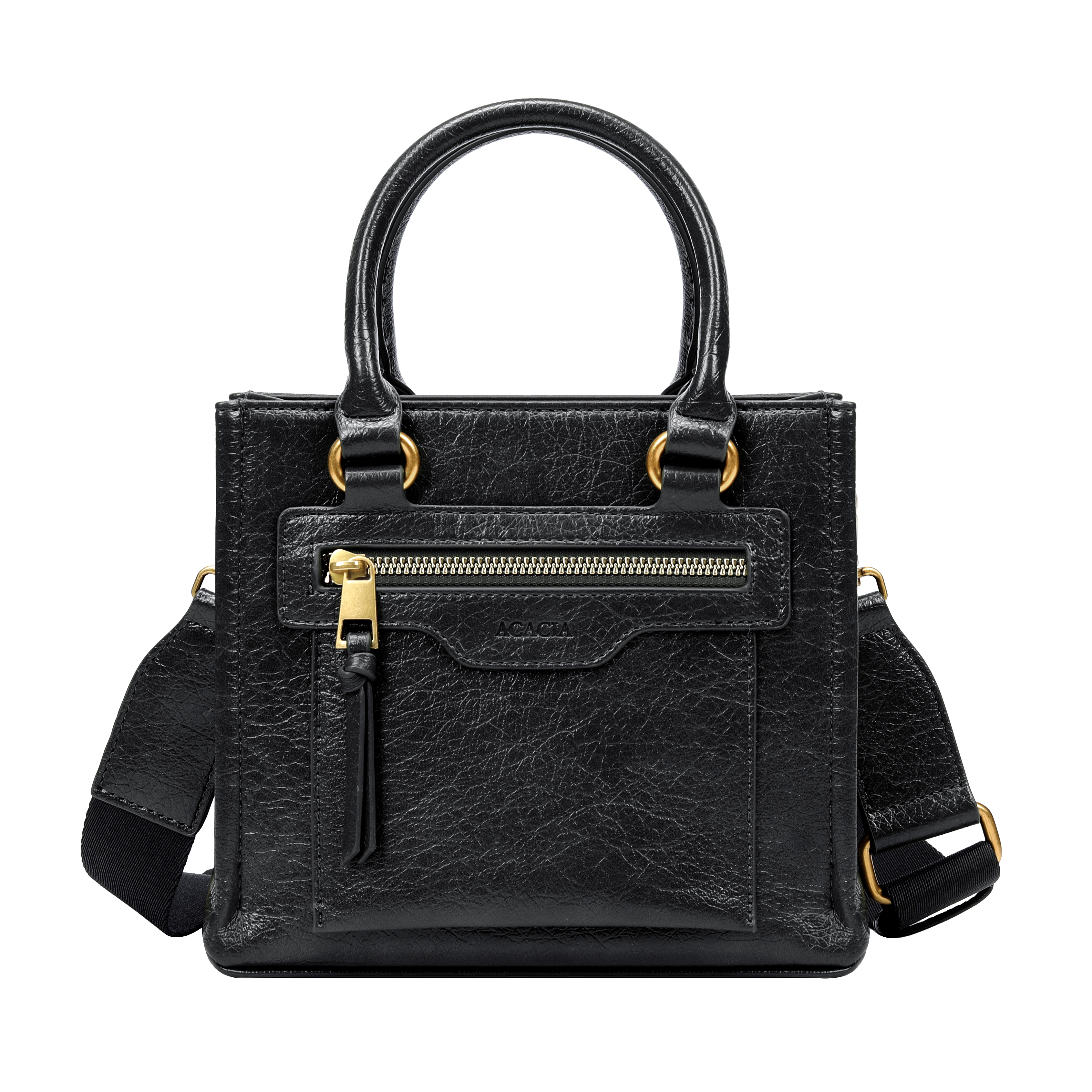 Lyraz Black Top Handle Crossbody Bag