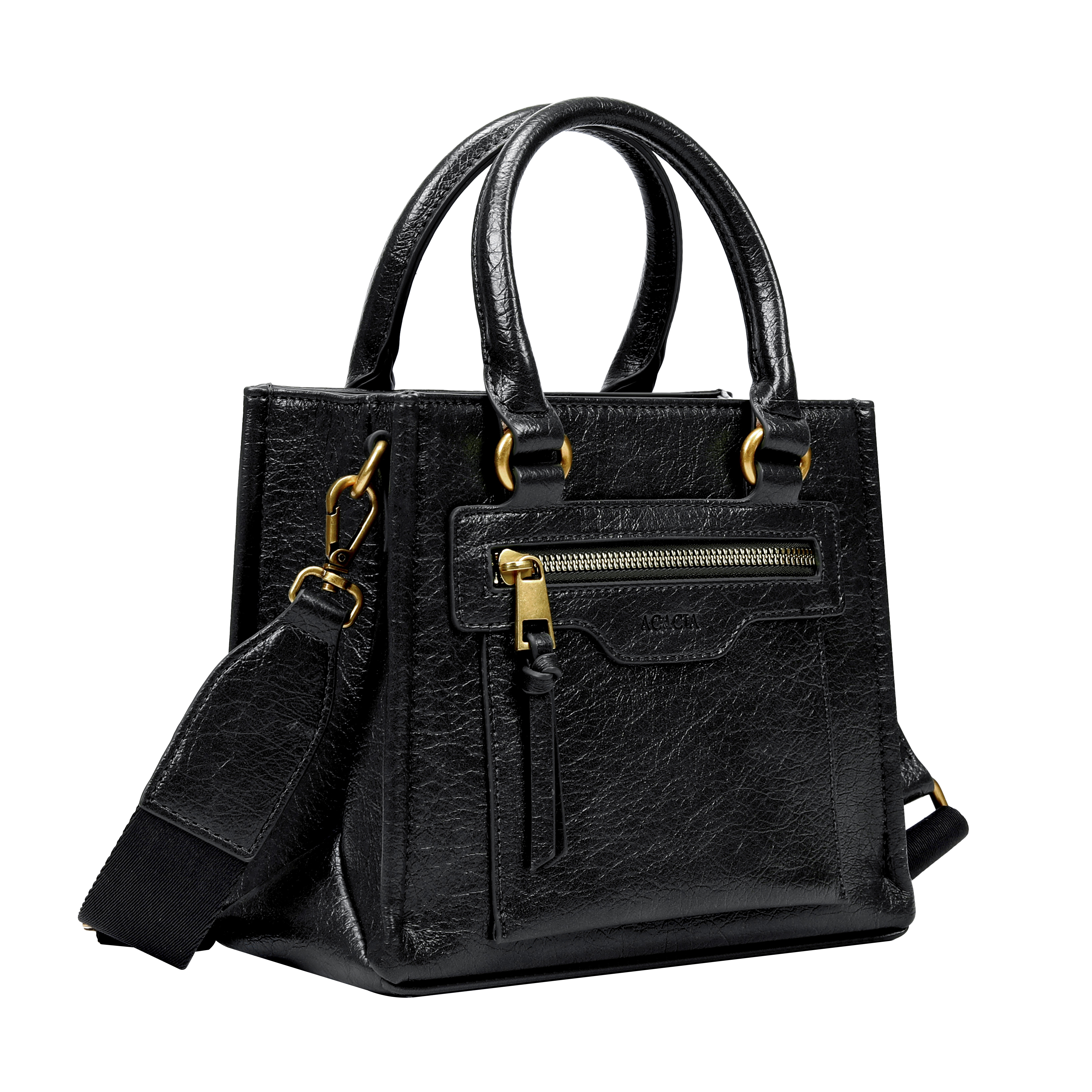 Lyraz Black Top Handle Crossbody Bag