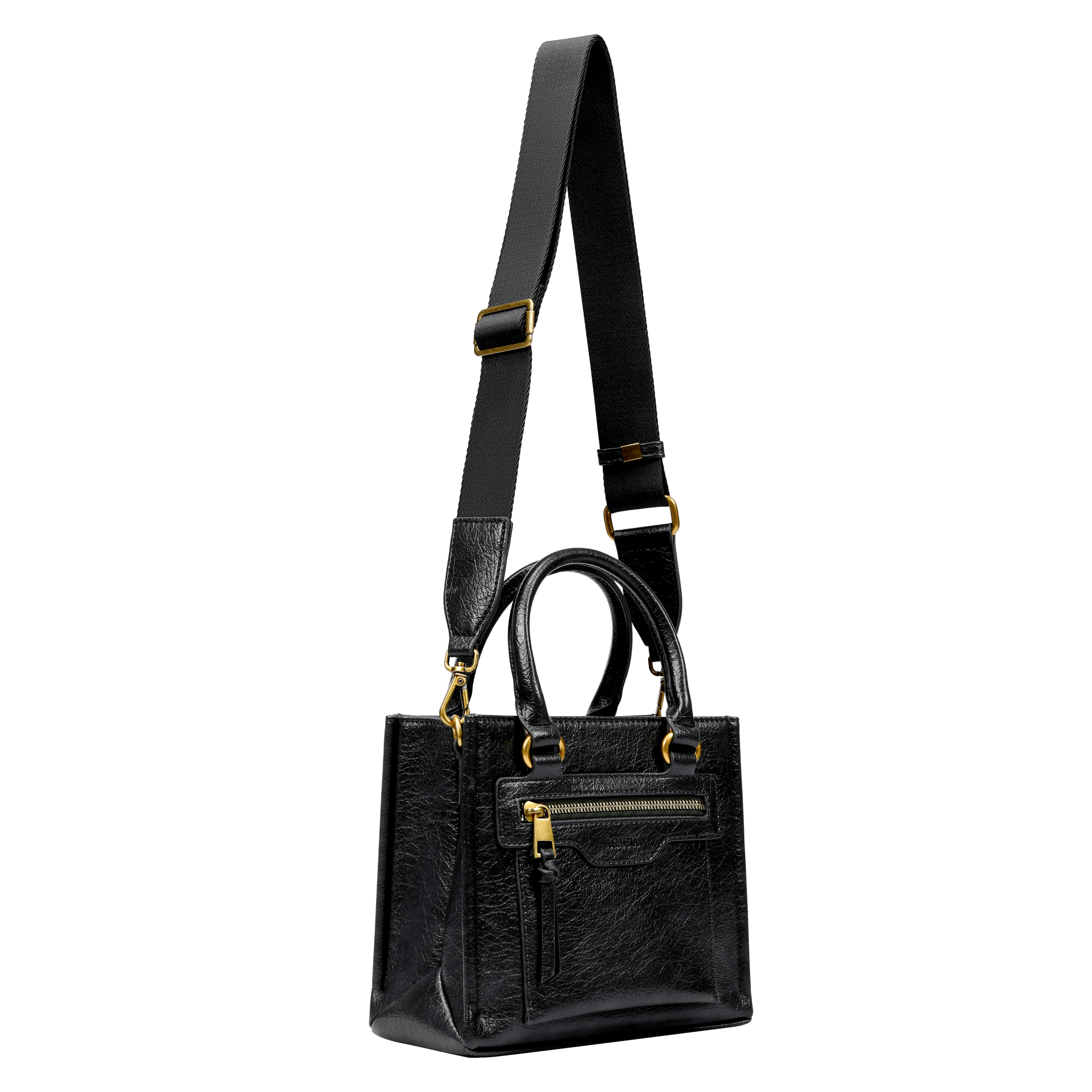 Lyraz Black Top Handle Crossbody Bag