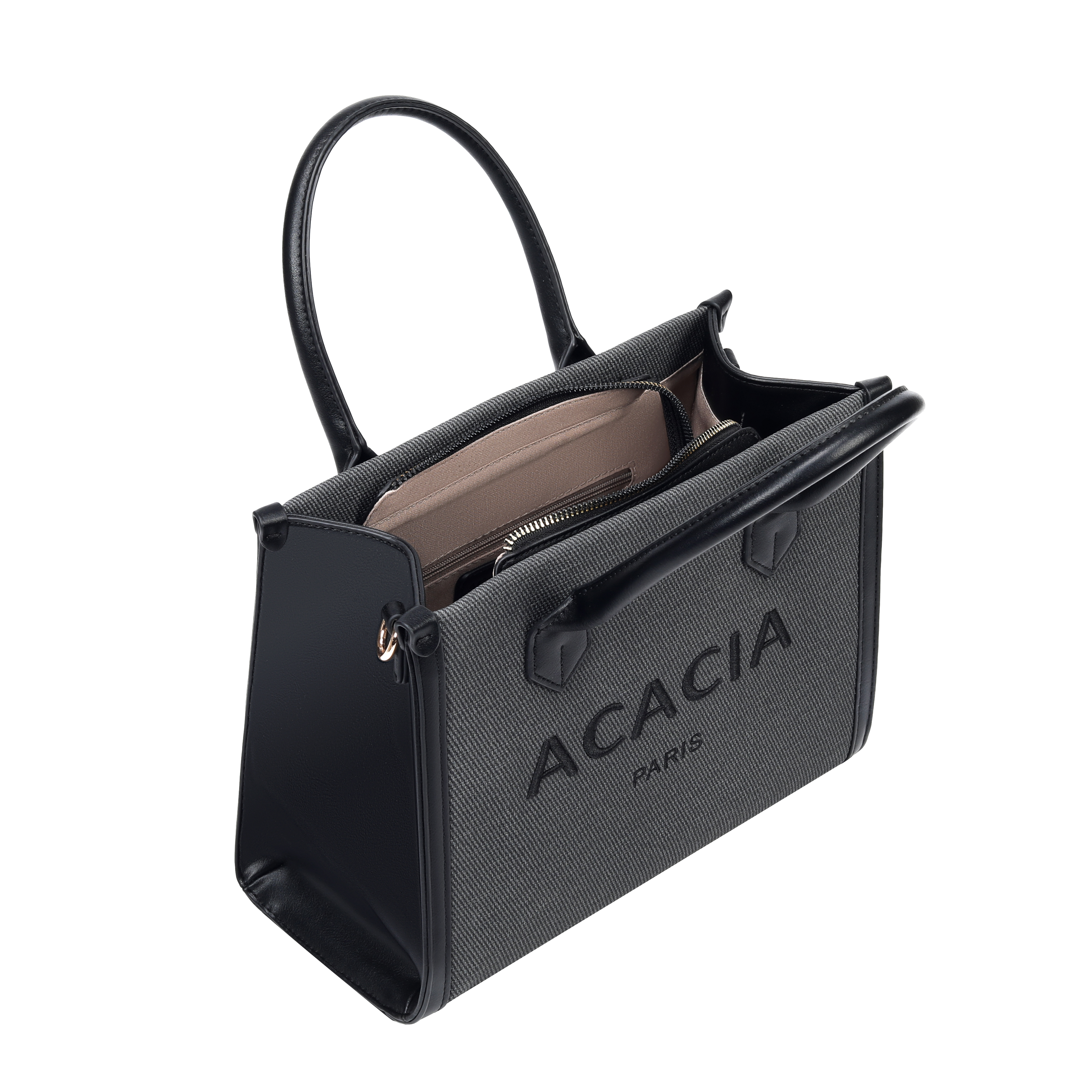 Emma Black Small Canva Tote