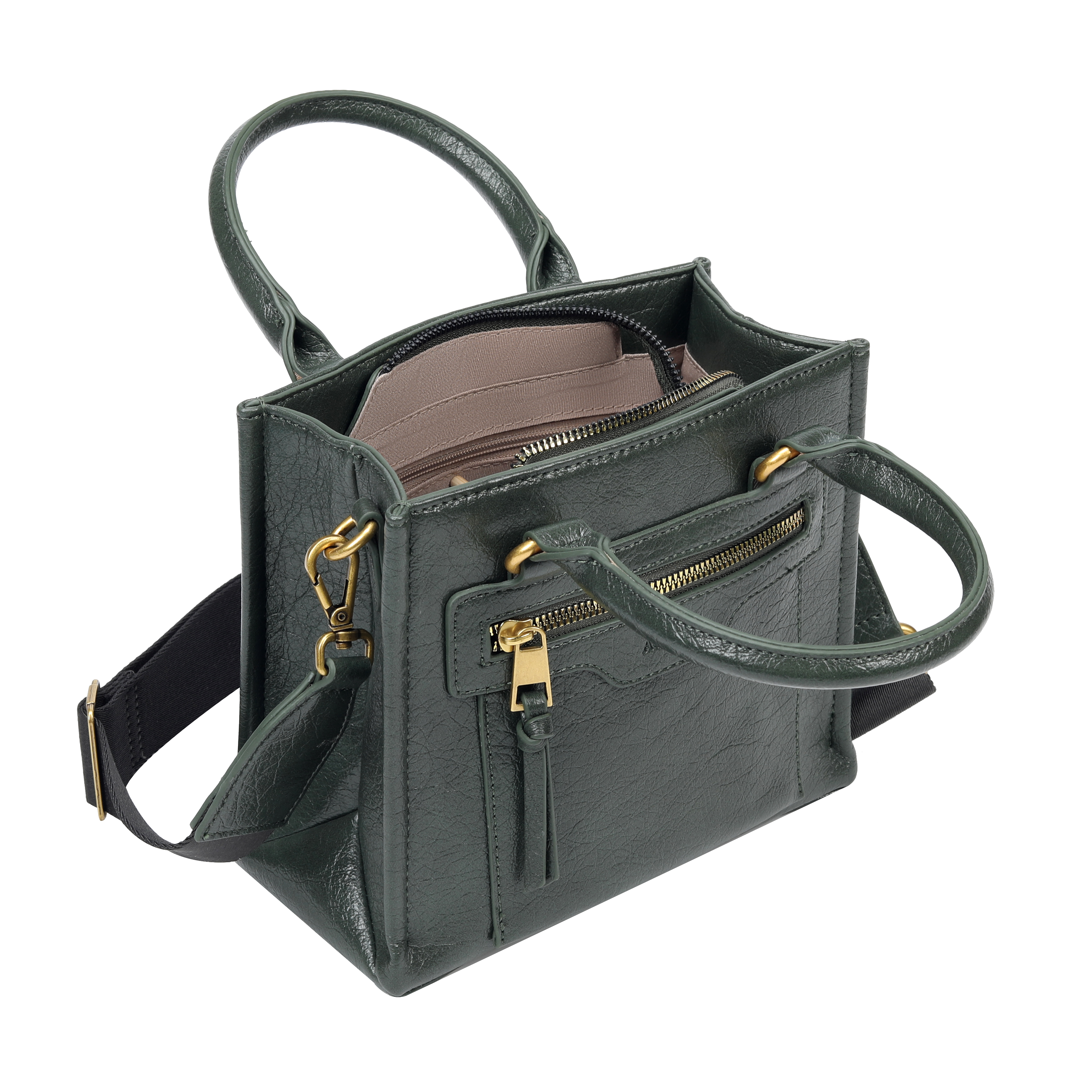 Lyraz Dark Green Top Handle Crossbody Bag