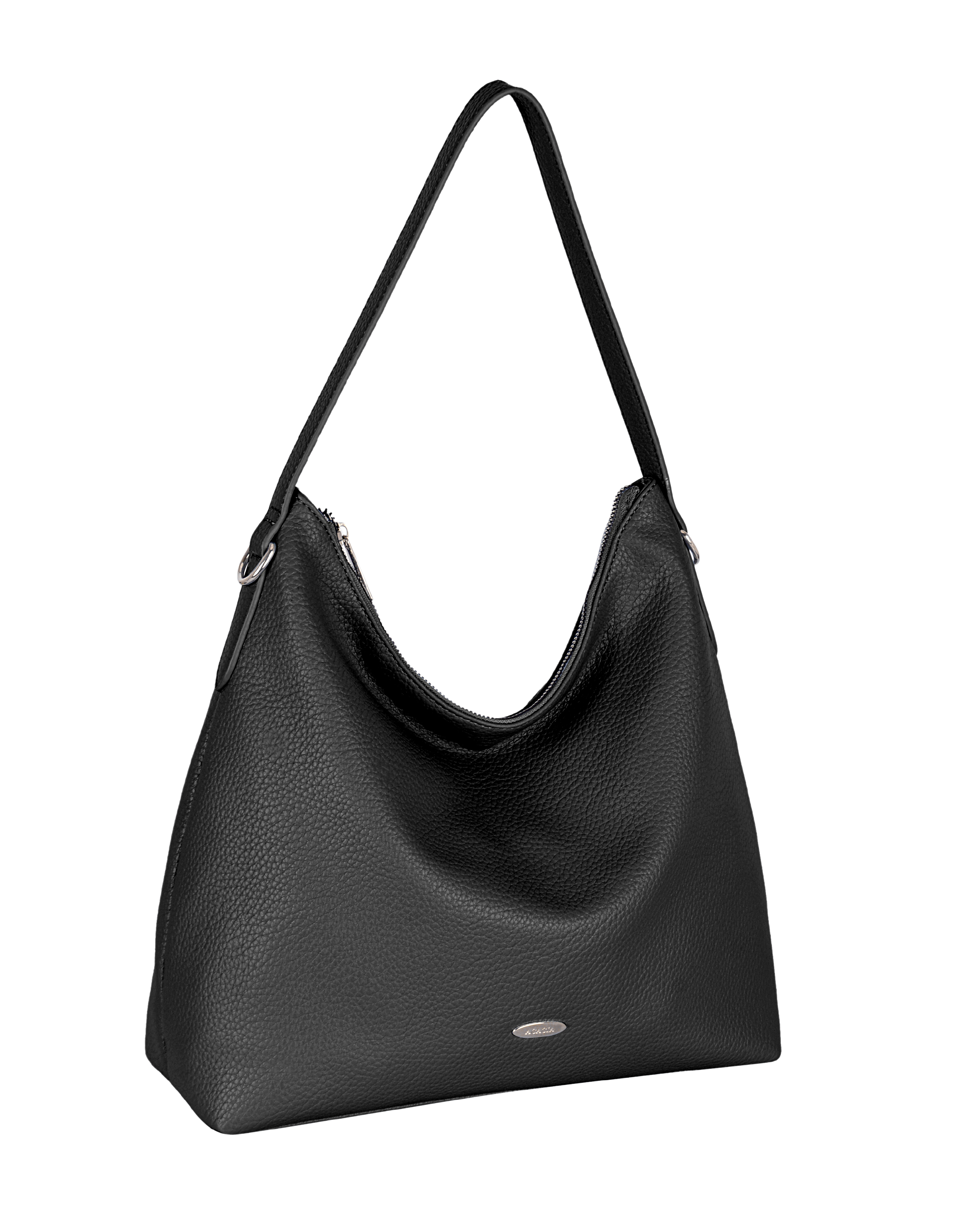Freya Black Large Hobo