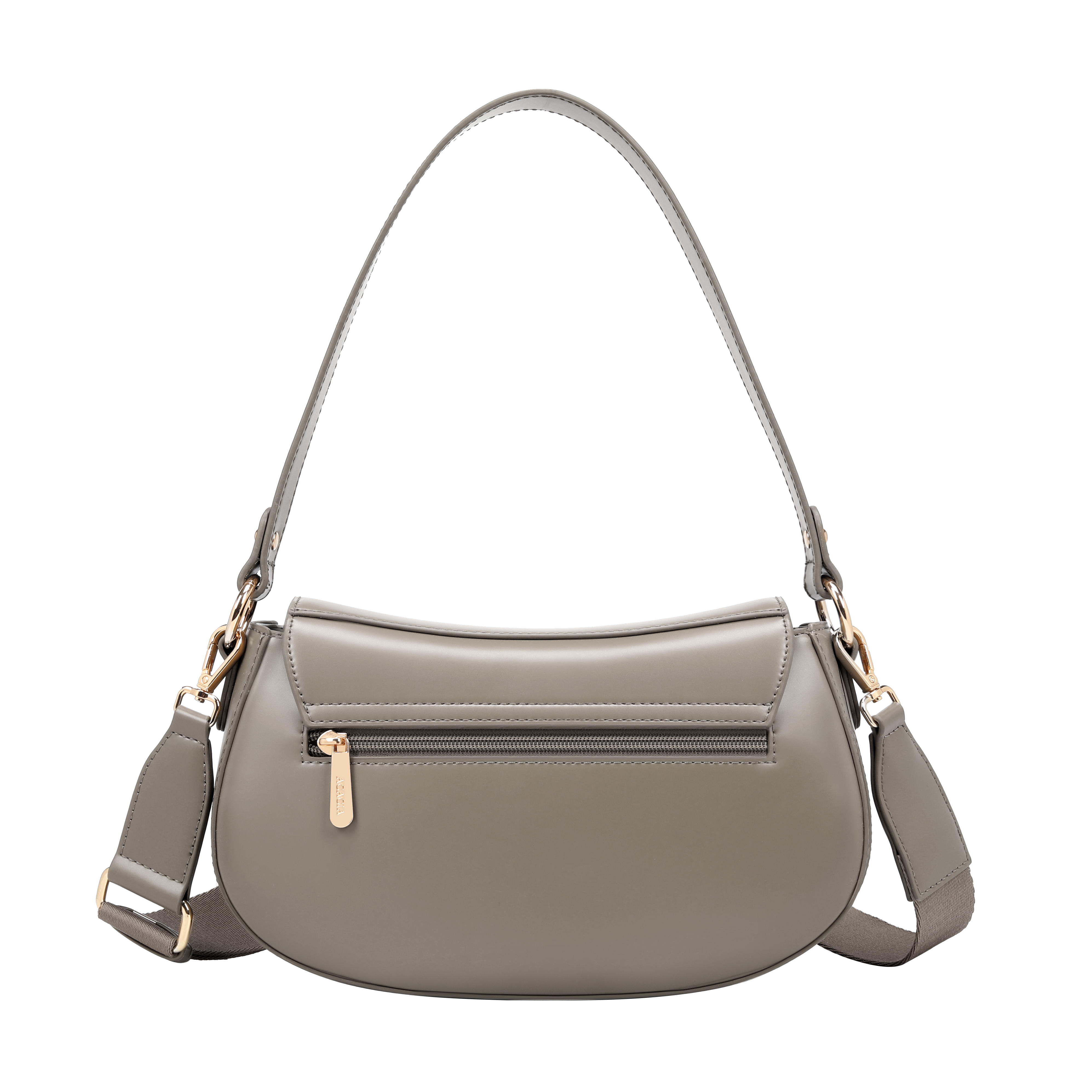 Grace Dark Grey Gold Clasp Saddle Bag