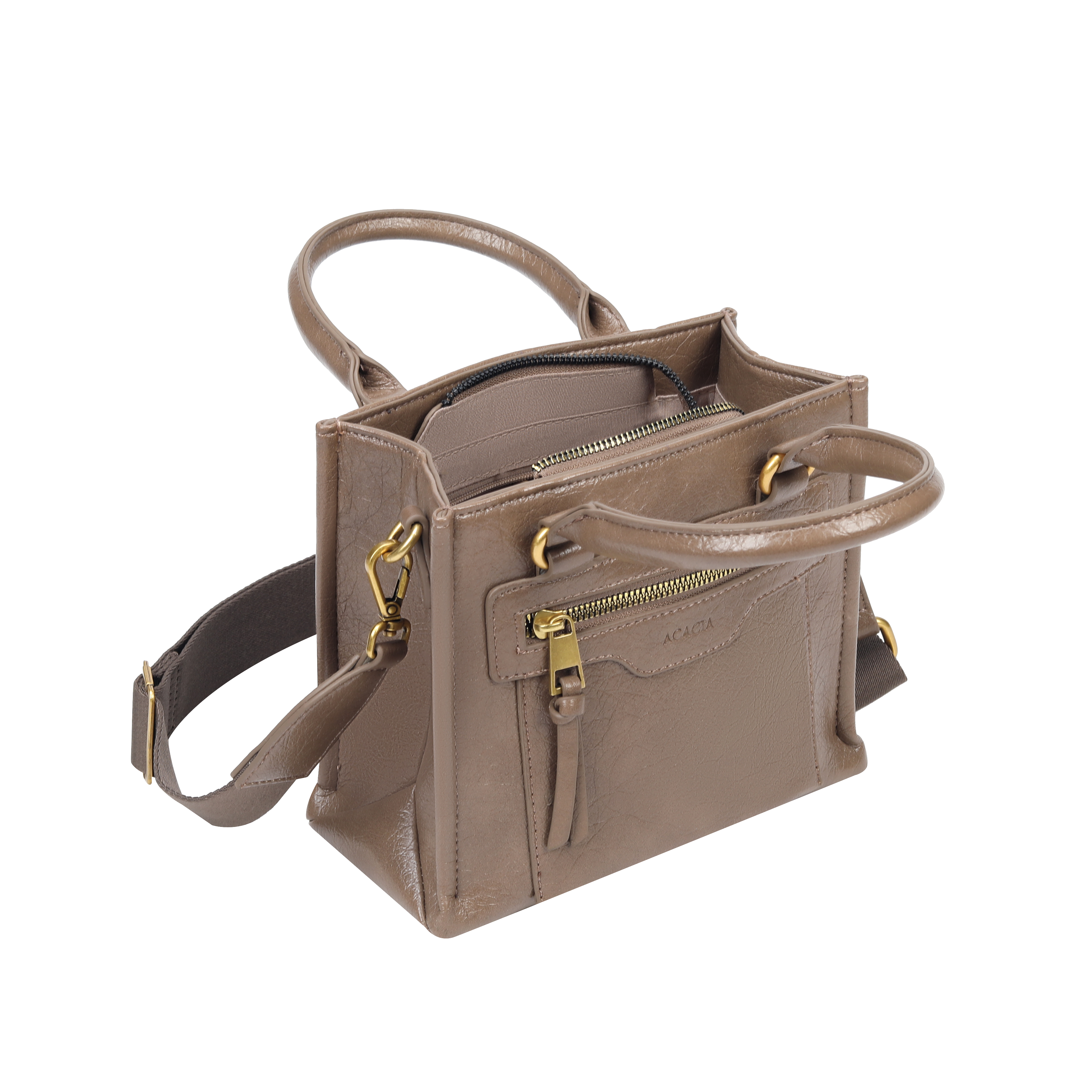 Lyraz Dark Taupe Top Handle Crossbody Bag