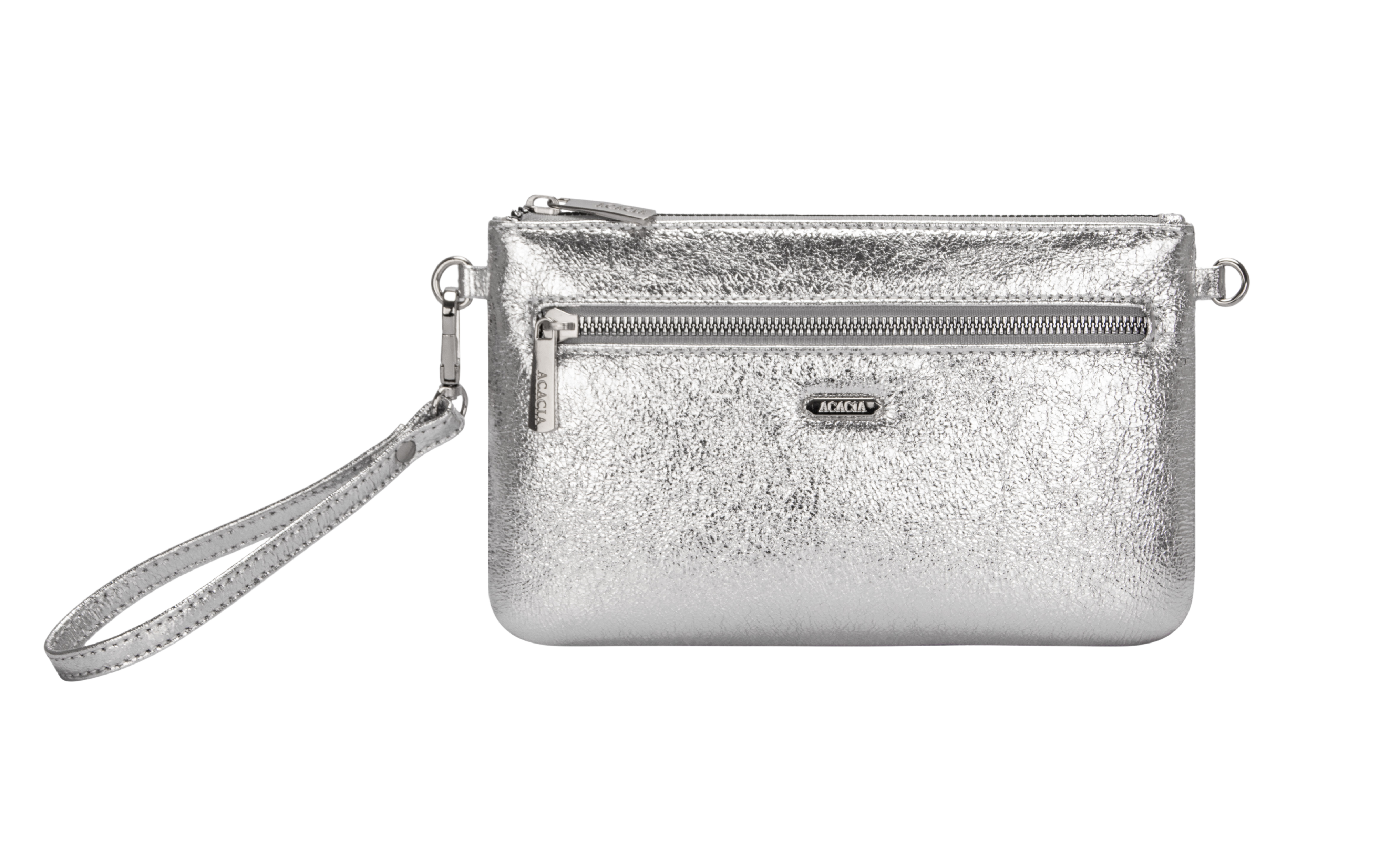 Ophelia Crinkle Silver Clutch