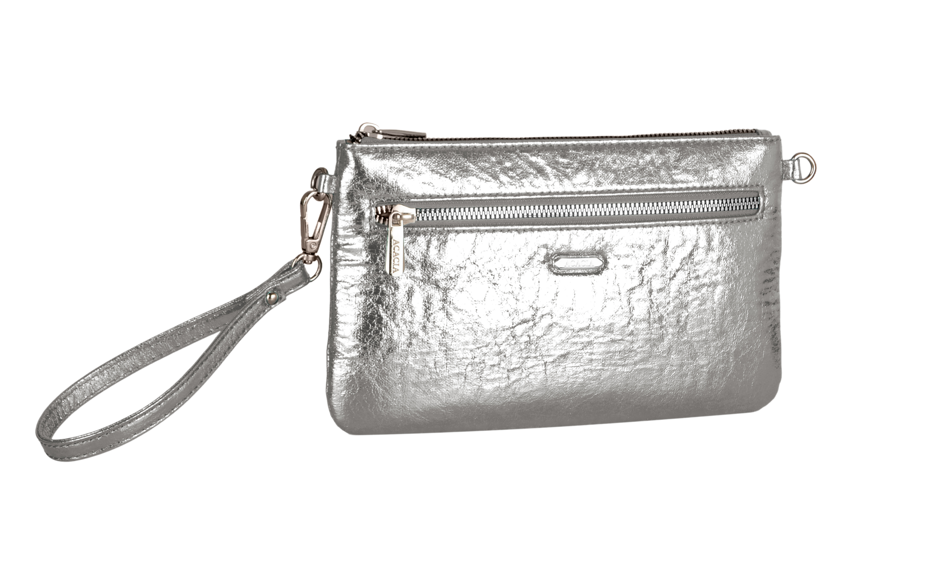 Ophelia Crinkle Silver Clutch