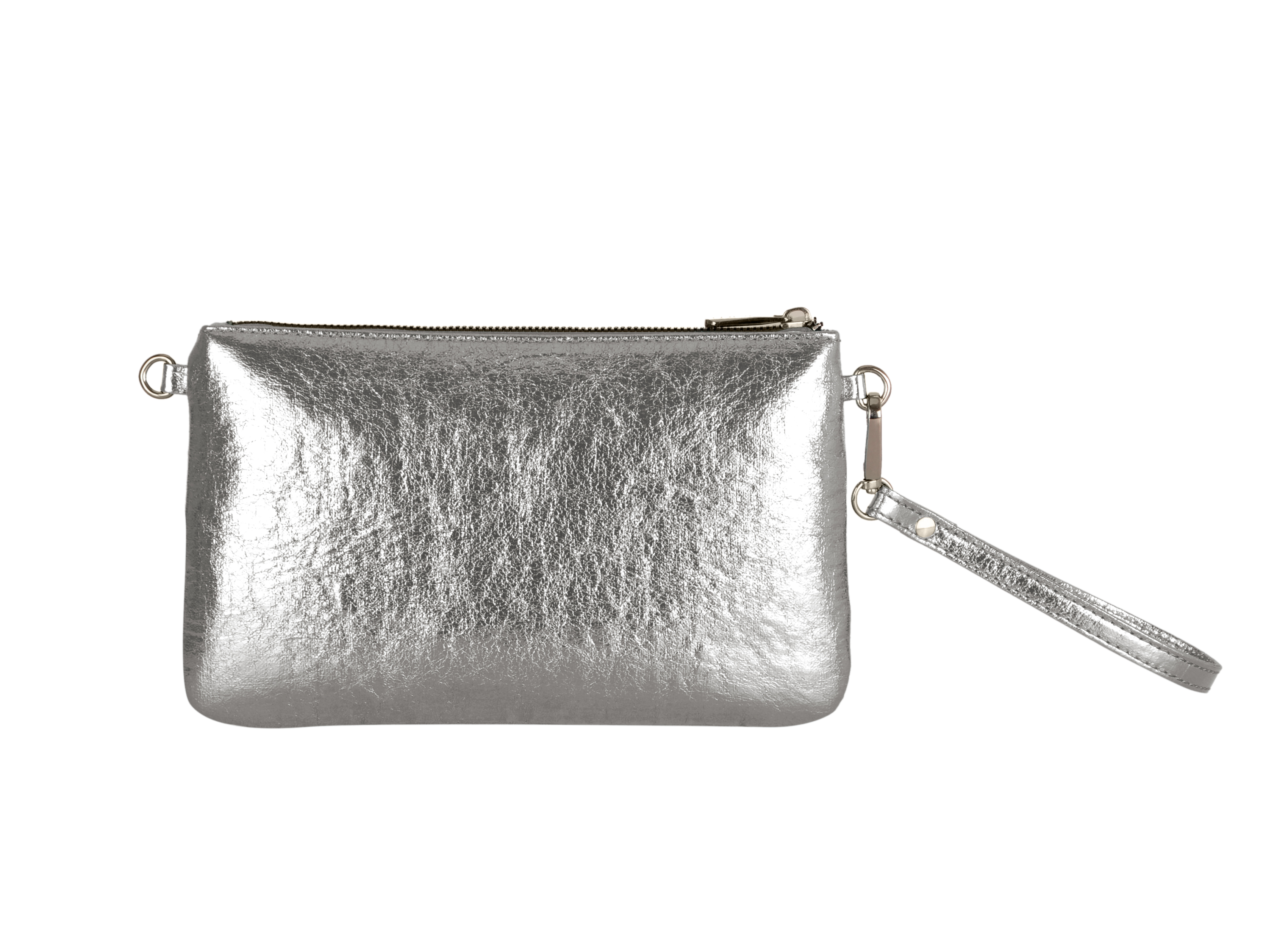 Ophelia Crinkle Silver Clutch