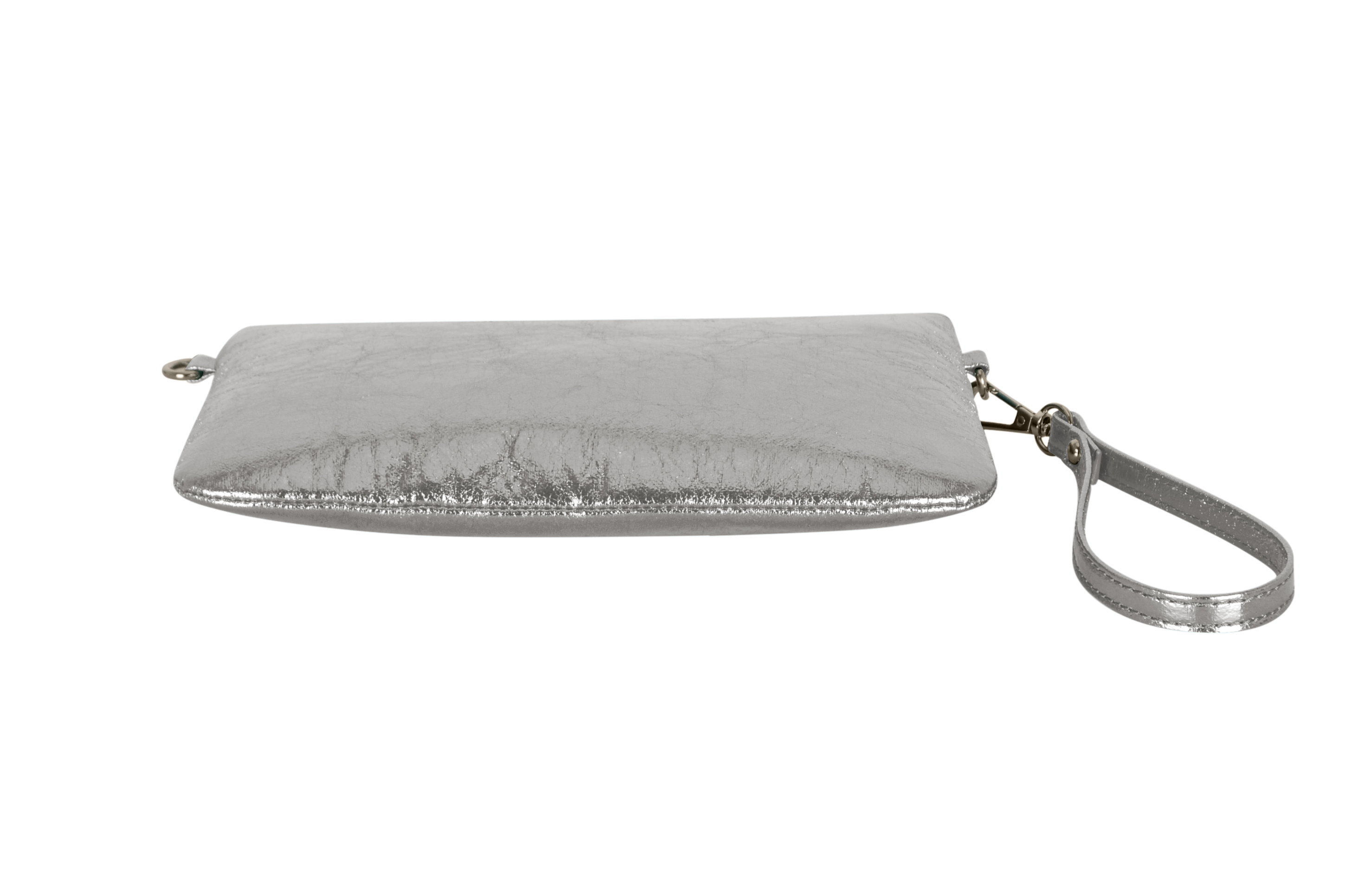 Ophelia Crinkle Silver Clutch