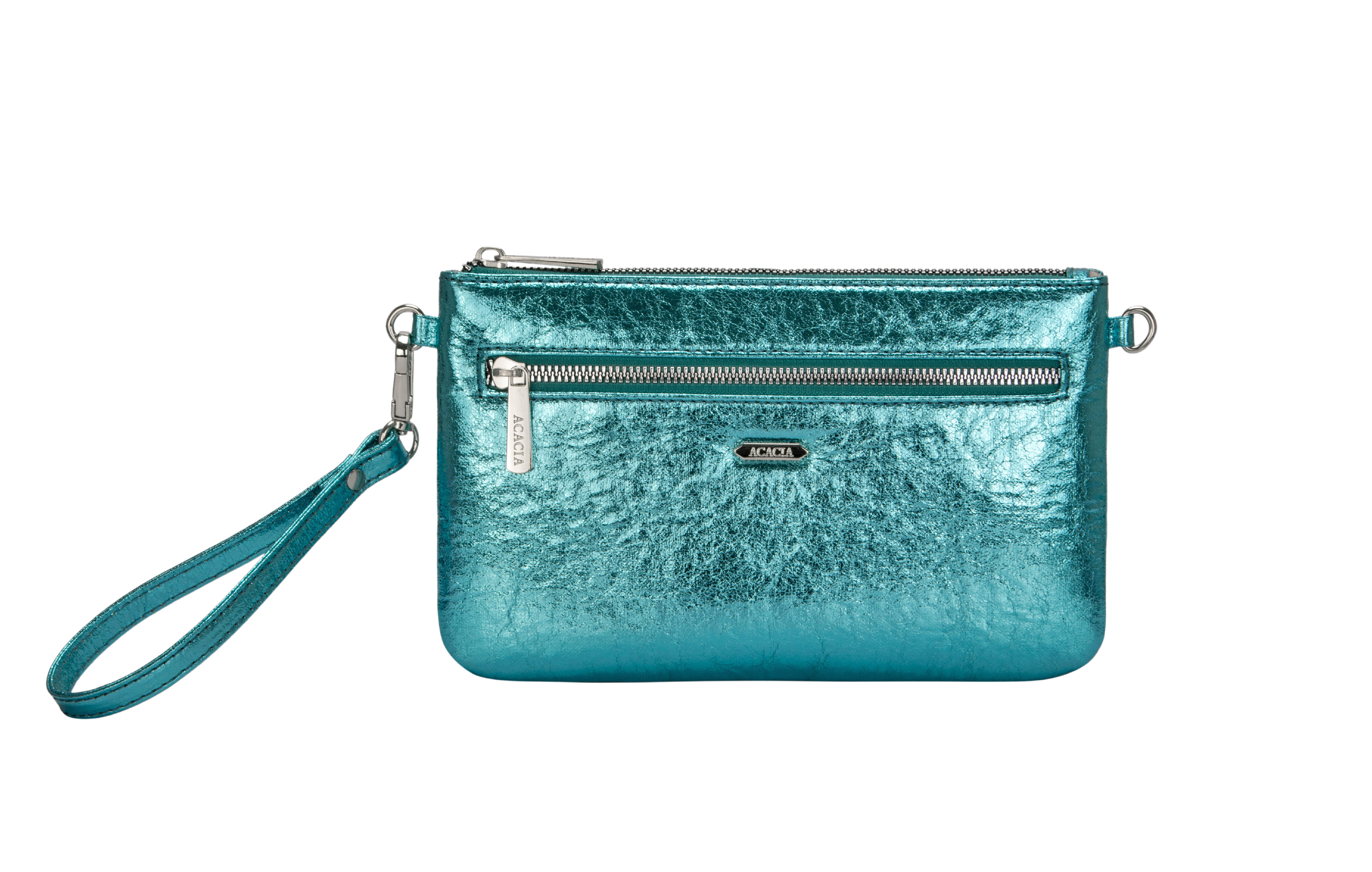 Ophelia Crinkle Turquoise Clutch