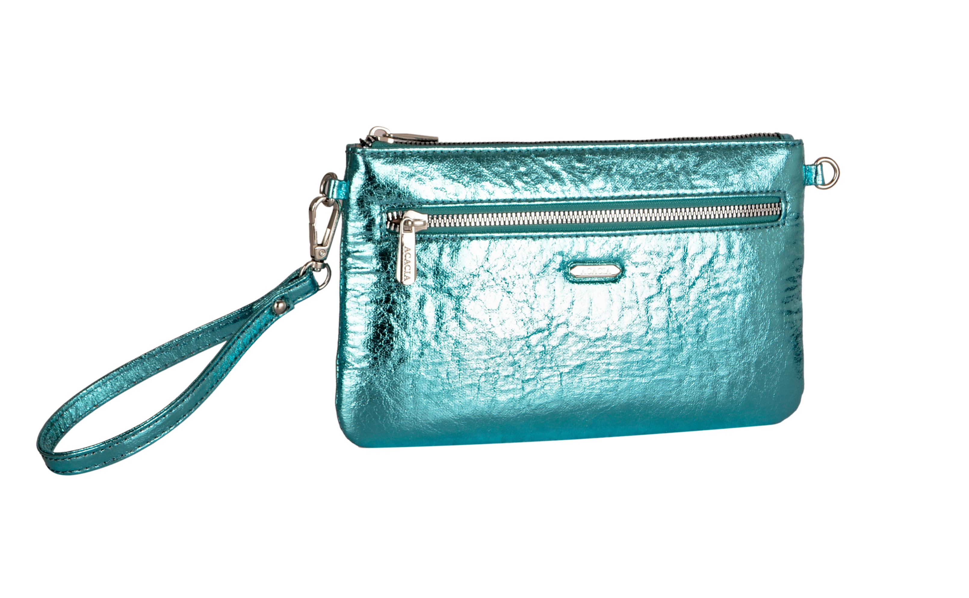 Ophelia Crinkle Turquoise Clutch