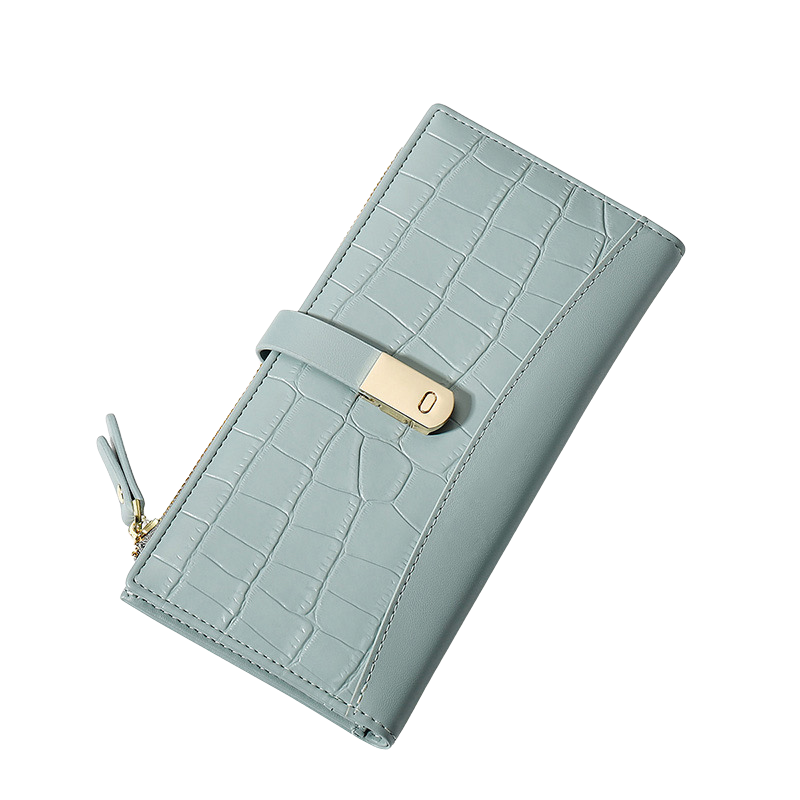 Daphne Blue Texture Zip Fold Wallet