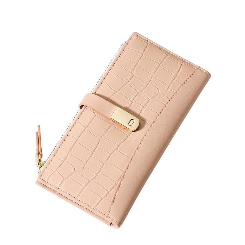 Daphne Pink Texture Zip Fold Wallet