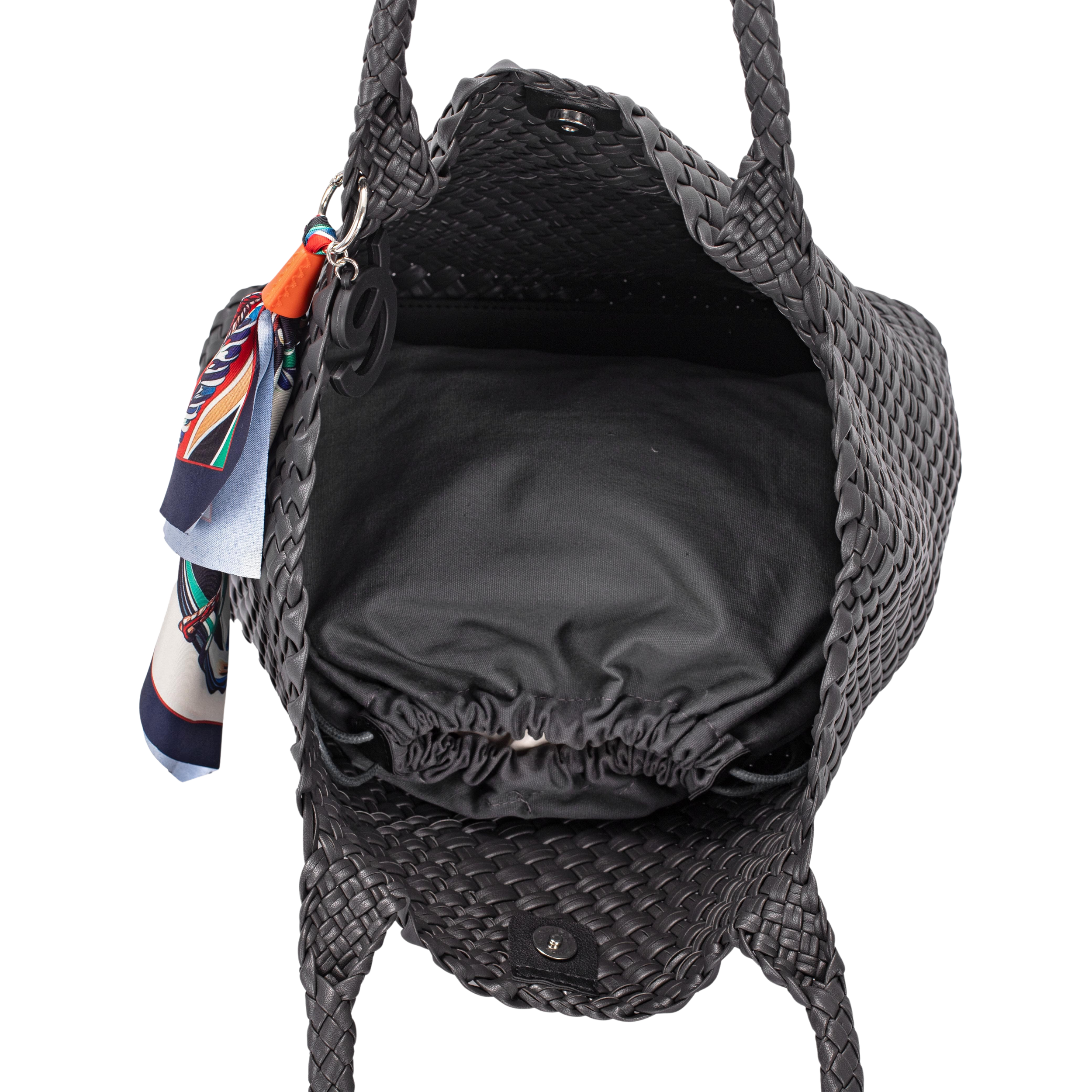 Ayla Black Woven Shoulder Bag